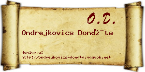 Ondrejkovics Donáta névjegykártya
